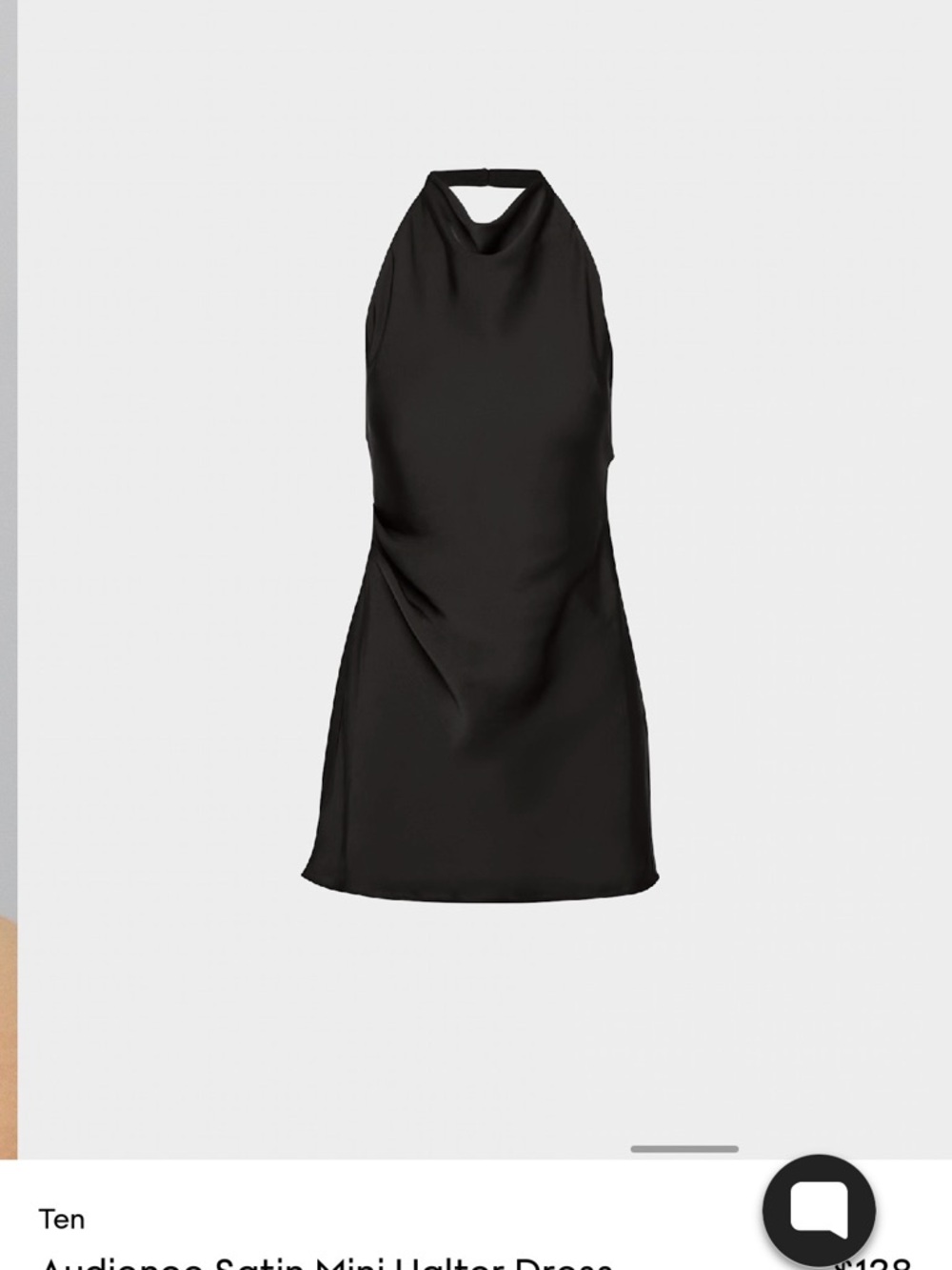 Aritzia Black Satin Halter Mini Dress